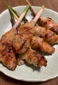 簡単おつまみ☆葉生姜の味噌肉巻き