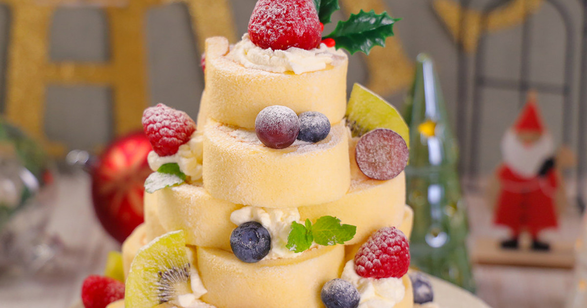 ミニロールケーキで クリスマスツリー レシピ 作り方 By Dグルメ クックパッド 簡単おいしいみんなのレシピが350万品