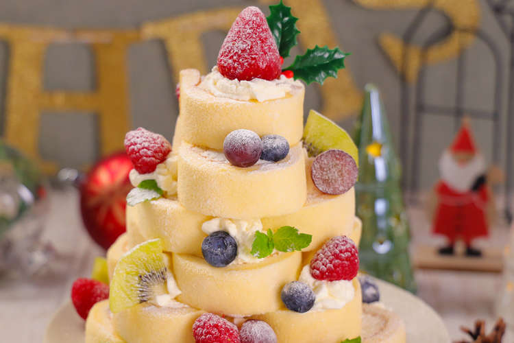 ミニロールケーキで クリスマスツリー レシピ 作り方 By Dグルメ クックパッド
