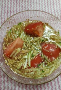 きゅうりとトマトの中華スープ
