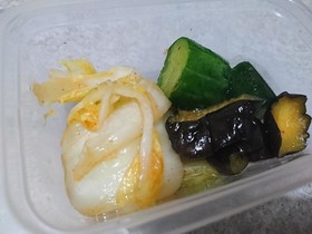 白菜、ナスときゅうりの合わせ漬け