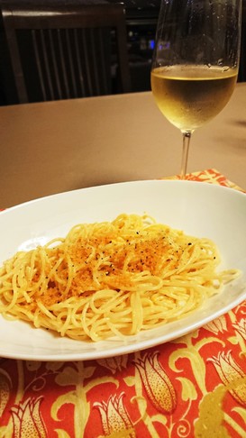 からすみのあっさりクリームパスタ
