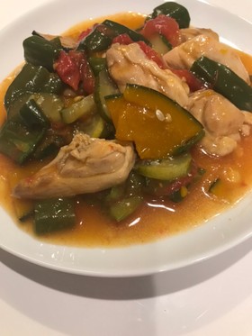 野菜たっぷり!鶏肉と夏野菜の炒め物★