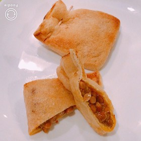 納豆卵黄の、油揚げトースト!