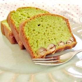お子様に♪とら豆と青汁のパウンドケーキ
