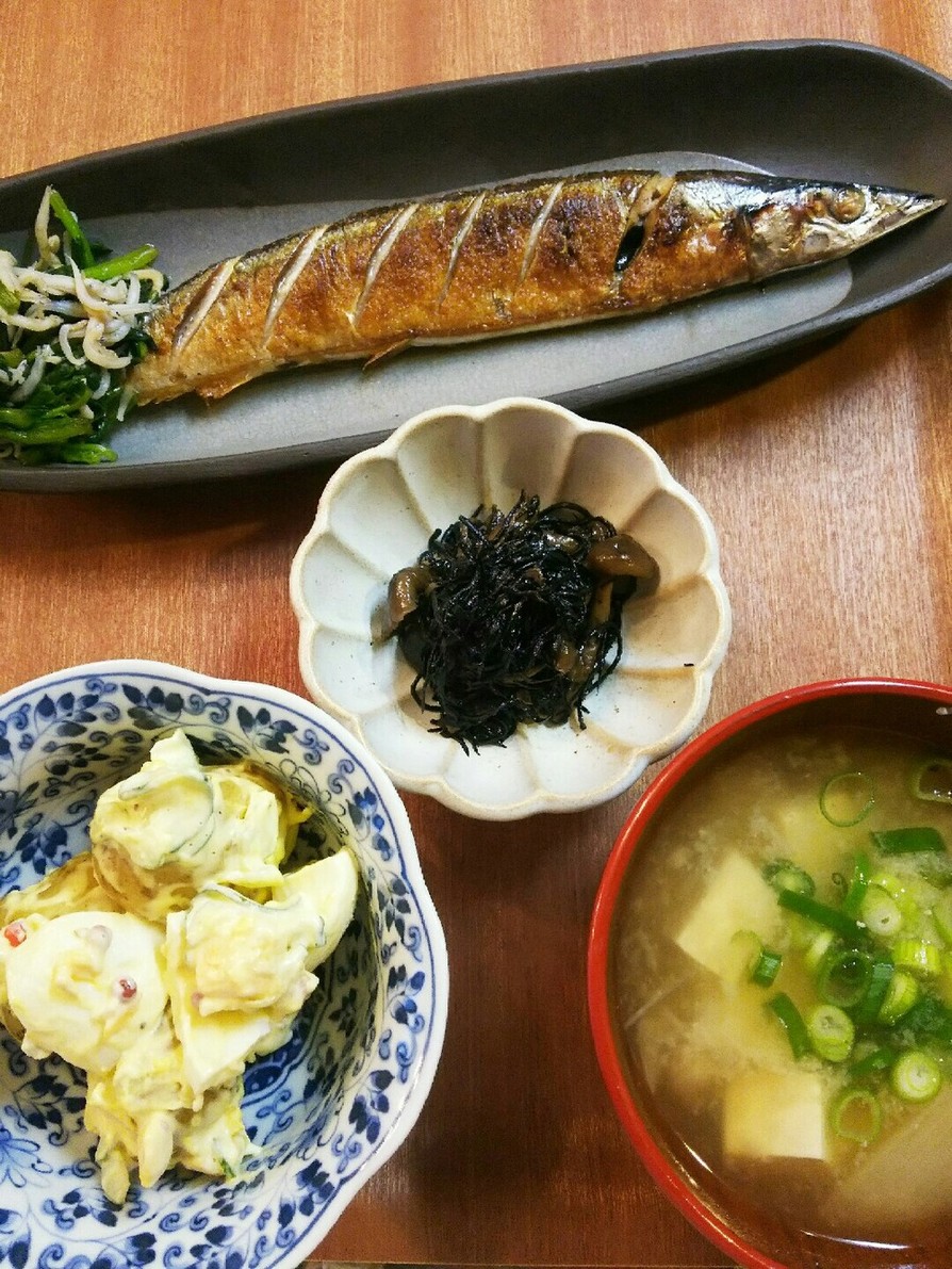 夕飯 秋刀魚の塩焼きの画像