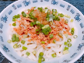 夏にさっぱり♪鮭とポン酢のぶっかけうどん