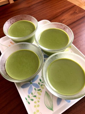 抹茶と豆乳のなめらかプリン♪
