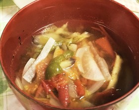夏野菜たっぷりトマトのスープ
