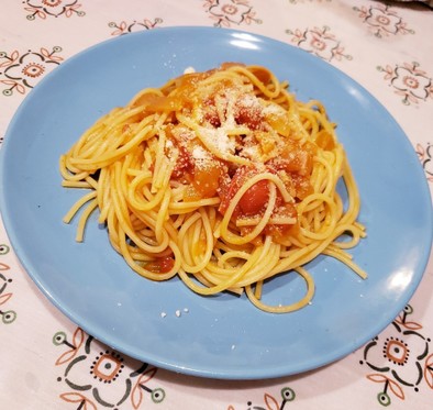 簡単トマトのスパゲッティの写真
