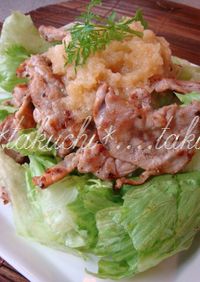 豚肉とレタスのサラダ　りんごドレッシング