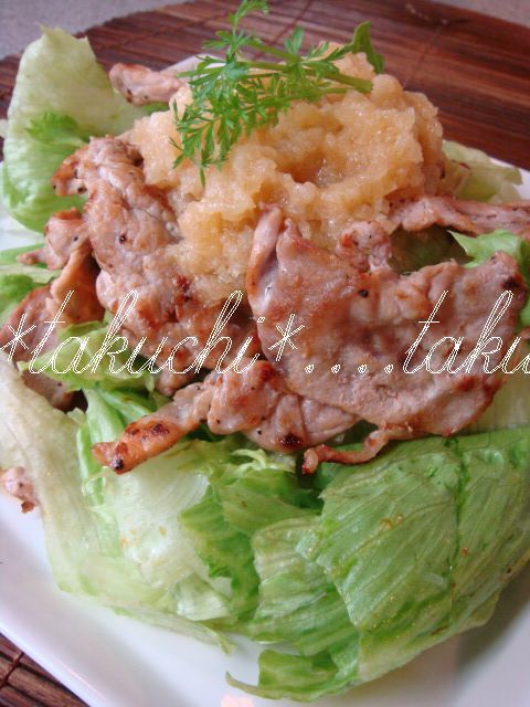 豚肉とレタスのサラダ　りんごドレッシングの画像