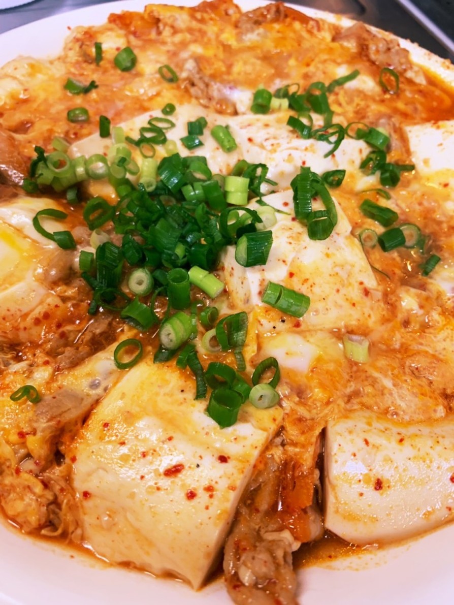 キムチと焼肉のタレで韓国風肉豆腐♬の画像