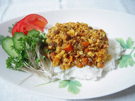 お豆腐キーマカレー