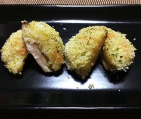 青のり風味・椎茸のポテトチーズ焼き
