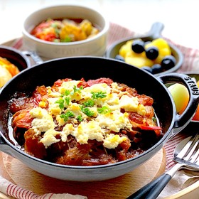 脂肪燃焼スープアレンジ茄子トマトグラタン