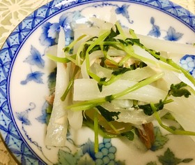 シャリっと大根×豆苗の地中海サラダ