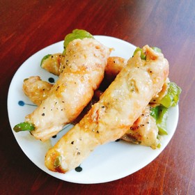 チーズがとろ~り!万願寺唐辛子の豚肉巻き