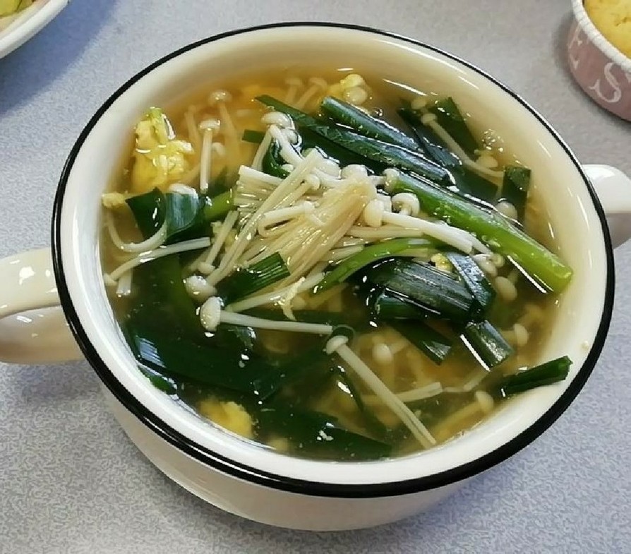 にらとえのきの中華たまごスープの画像