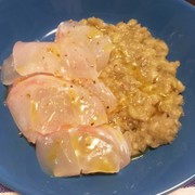 鯛のカルパッチョ なすソースの写真