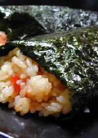 バターご飯のいくら手巻き寿司__Hand-rolled Sushi/Butter rice&Sermon roe