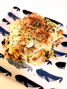 糖質オフ!美味しいチーズ入りお好み焼き!