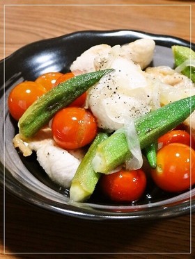 ひんやりさっぱり✿オクラとむね肉のマリネ