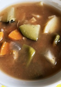 冷たくして美味しい具沢山スープ