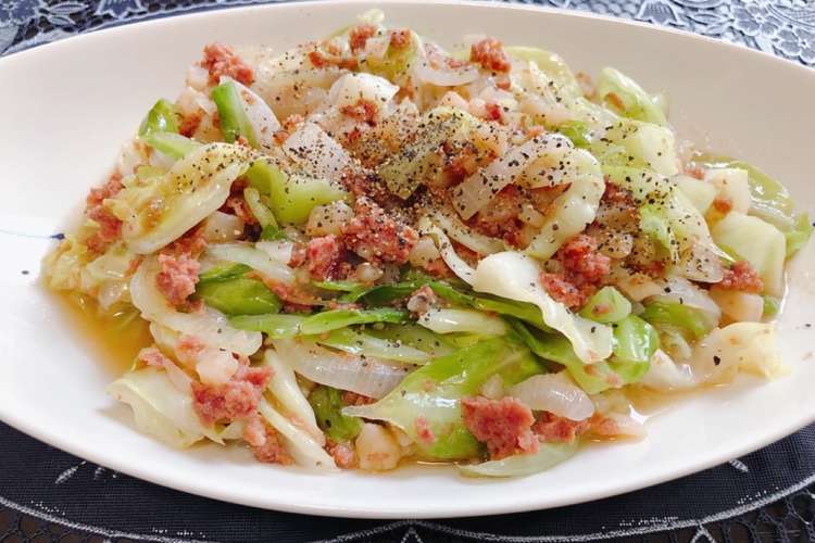 超簡単 コンビーフとキャベツの和風炒め レシピ 作り方 By ヤマユーキッチン クックパッド