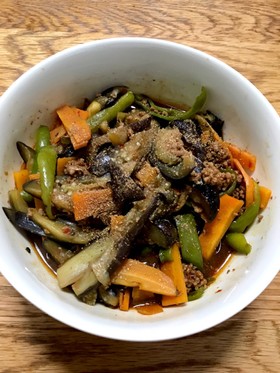 電子レンジで麻婆ナス