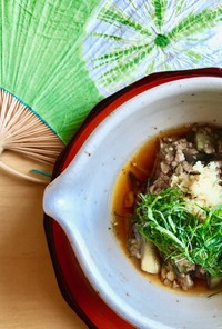 茄子と豚挽き肉【素麺つけ汁】