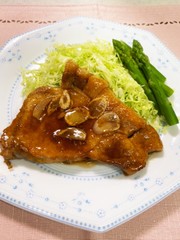 豚ロースガーリックステーキの写真