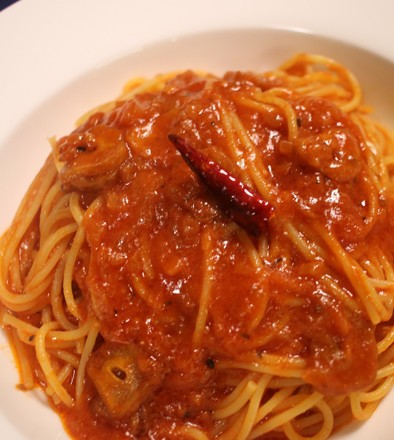 再現！トマトとニンニクのスパゲティ♪の写真