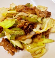 ゴーヤと冷しゃぶ肉で作る回鍋肉の写真