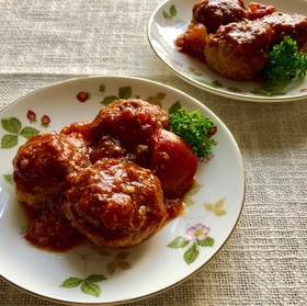 ♢生トマト煮込み☆小さなハンバーグ