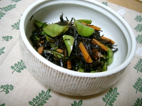 あらめと絹さやのさっと煮