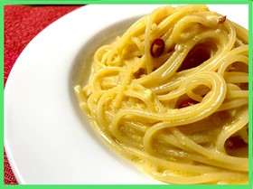 レンジで簡単 白だしの和風 カルボナーラ