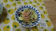 ズッキーニとベーコンのオイマヨ炒めの写真