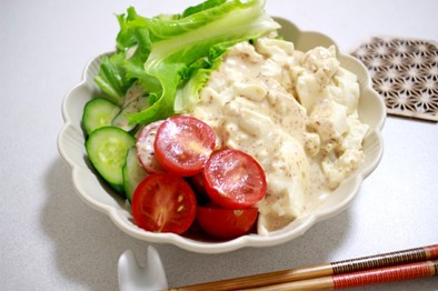 簡単♩豆腐のサラダうどんの写真