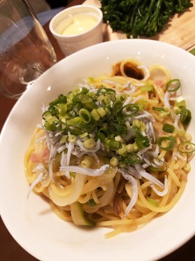レトルト和風きのこスパゲッティをアレンジ