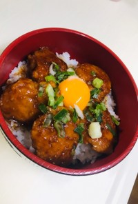 ニンニク甘醤油タレ☆豆腐と蓮根のつくね丼