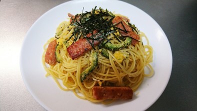 ゴーヤチャンプルー風パスタの写真