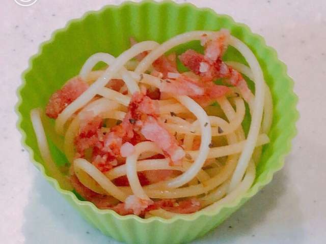 お弁当に レンジで簡単 ベーコンパスタ By クックまいななパパ