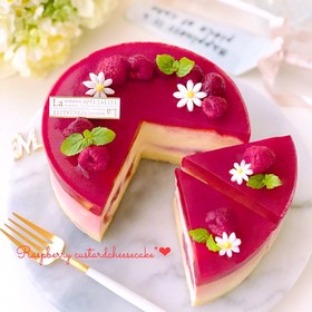ラズベリー♡カスタードチーズケーキ