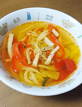 夏バテ防止に♪夏野菜酸辛スープ