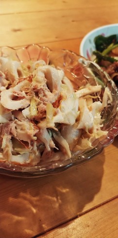 ちくわとキャベツのツナマヨ合え