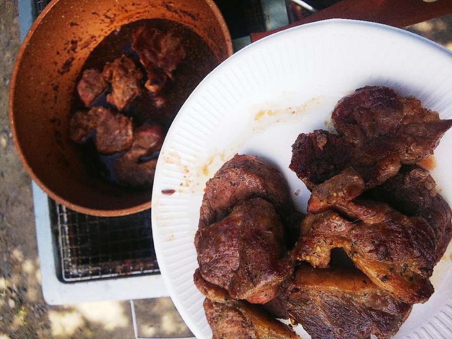 BBQにラム肉ステーキ☺️❤️☺️の画像