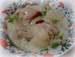 カブと鶏手羽のサムゲタン風スープ粥の画像