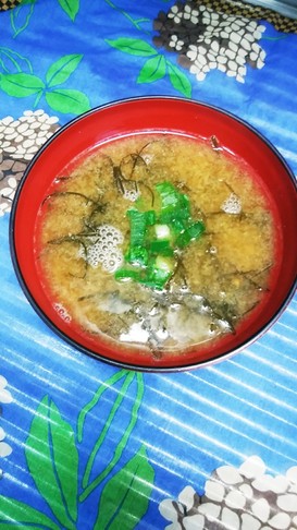 生モズクのお味噌汁