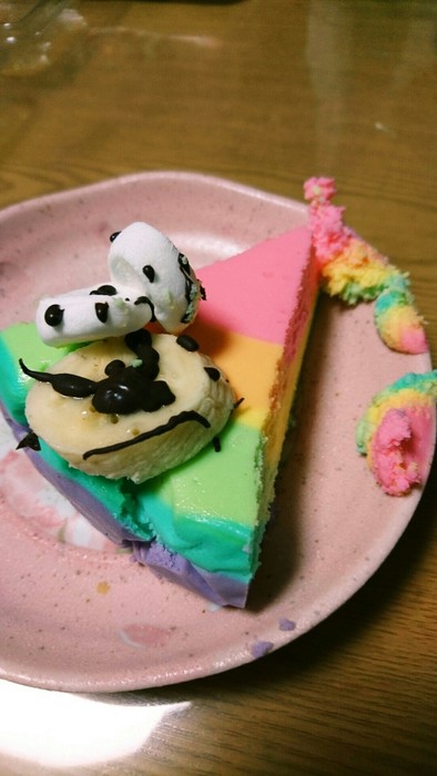 ゆめかわレインボーチーズケーキの写真